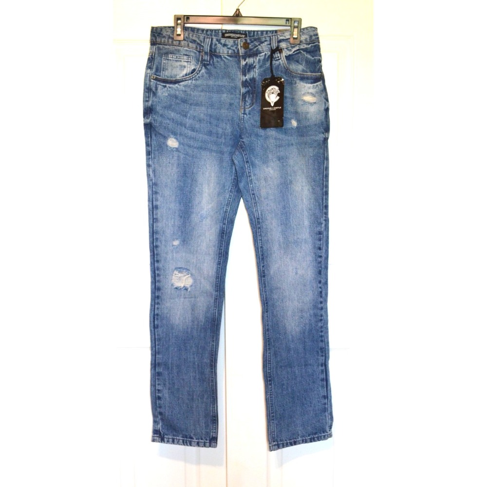 Crooks & Castles Jeans‎ Mens 32x32 INSEAM 31.5"  Distressed Straight Streetwear